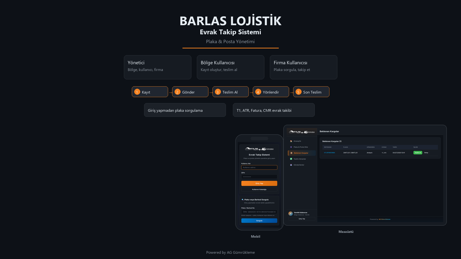 Barlas Lojistik Evrak Takip Sistemi tanıtım özeti